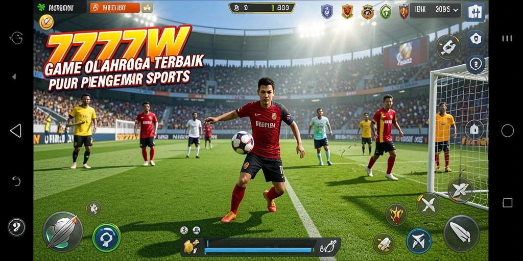 Tampilan gameplay seru di 7777W dengan aksi olahraga yang mendebarkan.