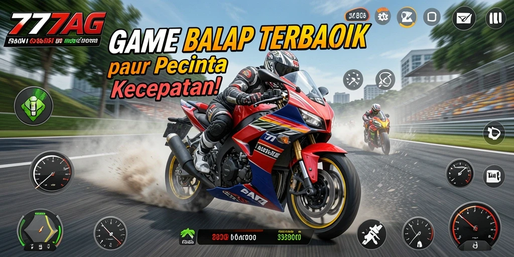 Gameplay balap motor yang intens dan mendebarkan.
