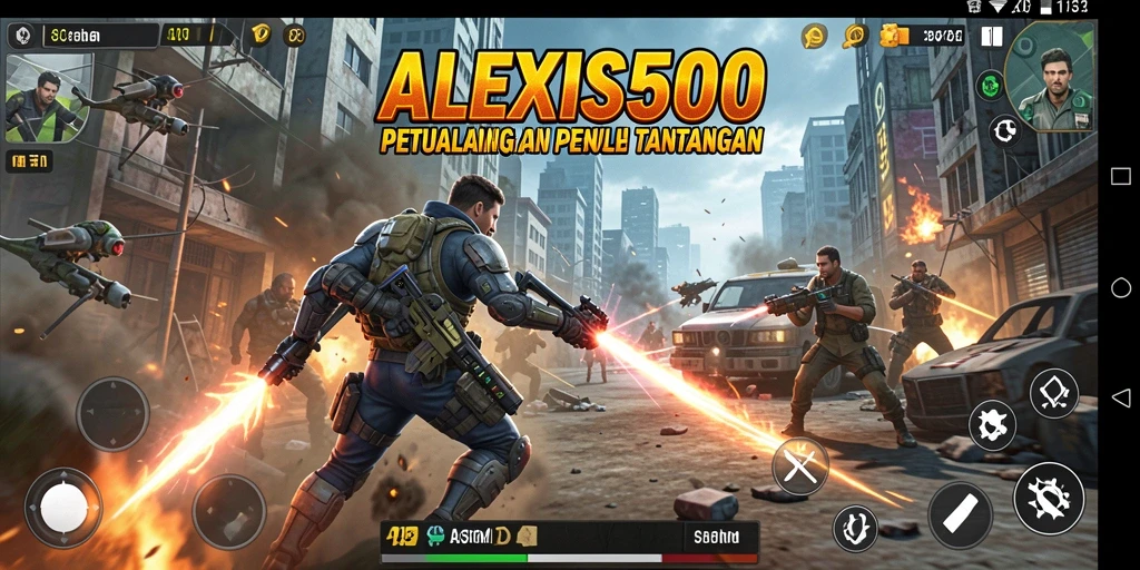 Tampilan gameplay ALEXIS500 dengan aksi mendebarkan dan grafis menarik.