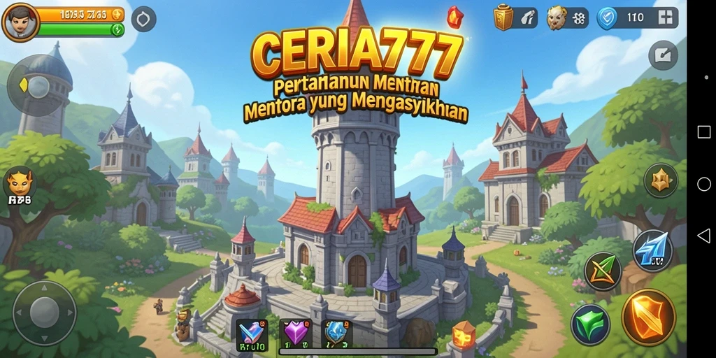 Tampilan gameplay CERIA777 yang penuh aksi dalam Tower Defense.