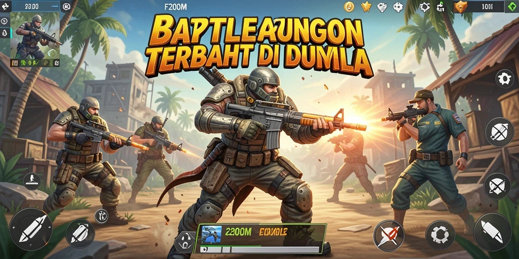 Tampilan gameplay seru di dunia <strong>F200M</strong> Battle Royale.