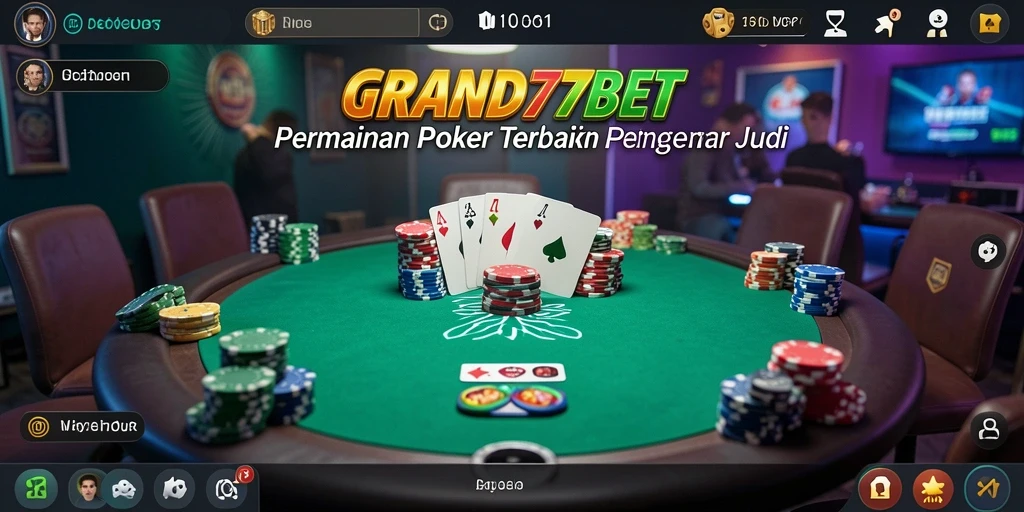 Tampilan gameplay menarik di GRAND77BET saat bermain Poker.