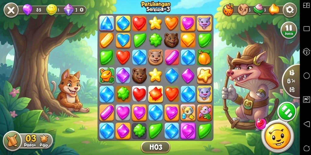 Tampilan gameplay H03 yang menarik dalam genre Match-3.