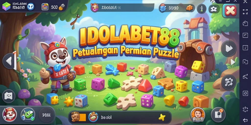 Screenshot gameplay IDOLABET88 menampilkan tantangan puzzle yang menarik dan penuh warna.