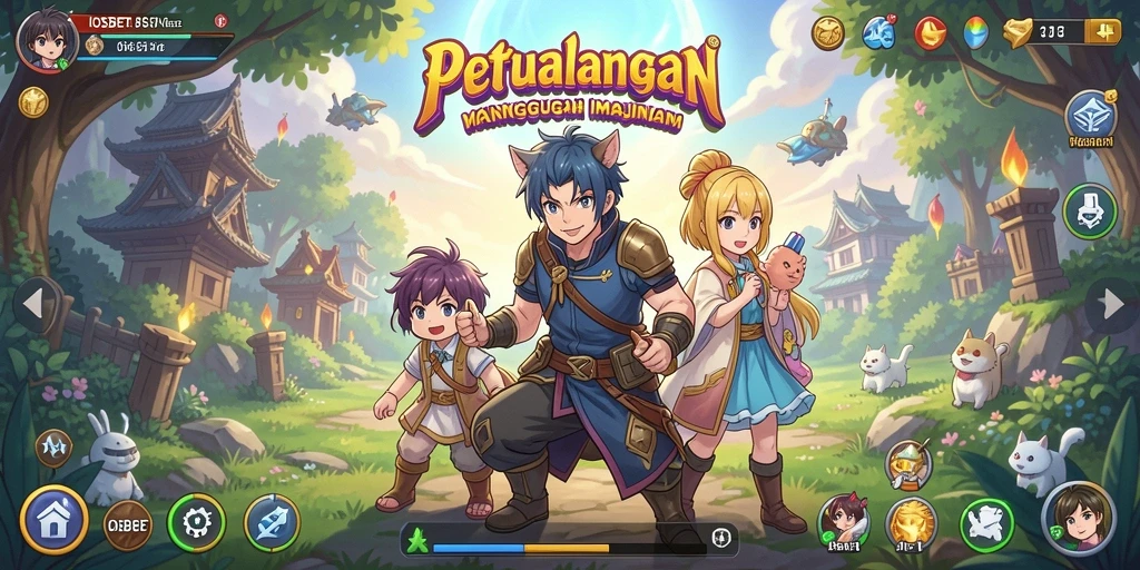 Tampilan gameplay IOSBET dengan karakter anime yang menarik.