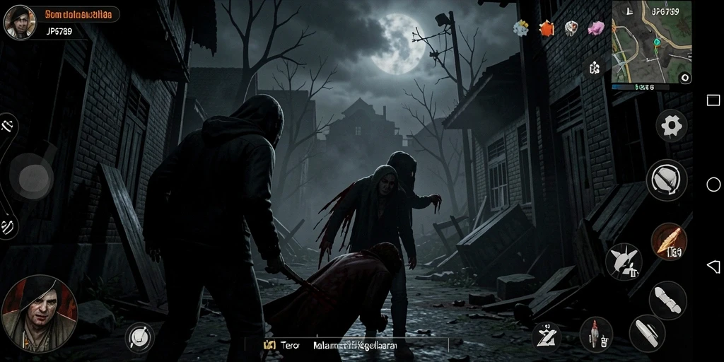 Screenshot gameplay JP6789 dengan suasana horor yang mencekam.