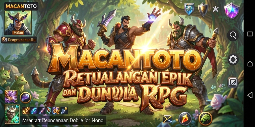 Tampilan gameplay MACANTOTO menampilkan aksi epik dalam dunia RPG.