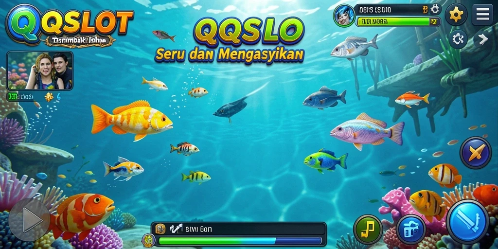 Tangkapan layar gameplay seru dari QQSLOT Tembak Ikan.