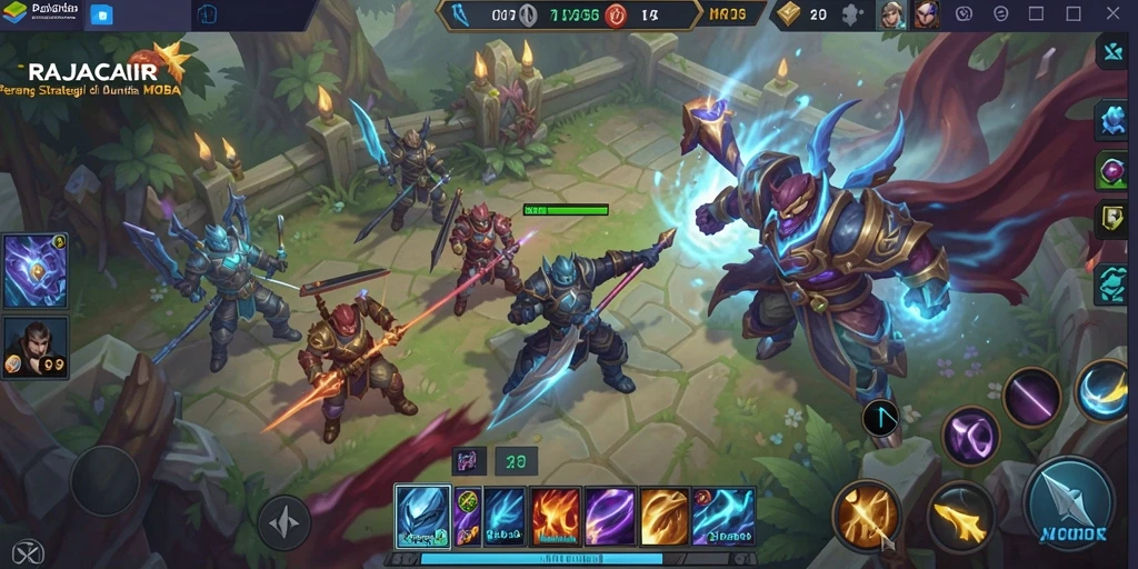 Tampilan gameplay RAJACAIR yang seru dan menegangkan di arena MOBA.
