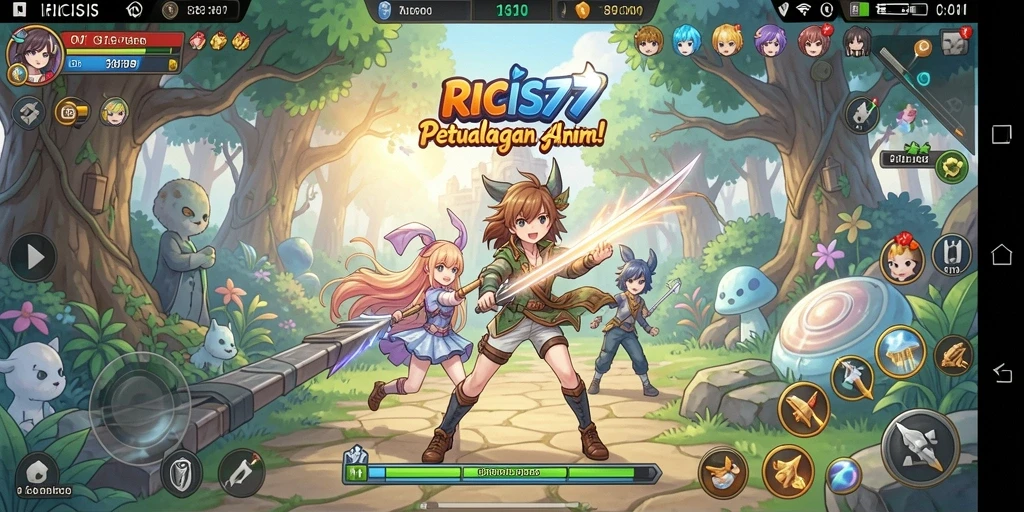 Gameplay menarik dalam RICIS77 dengan karakter Anime ikonik.