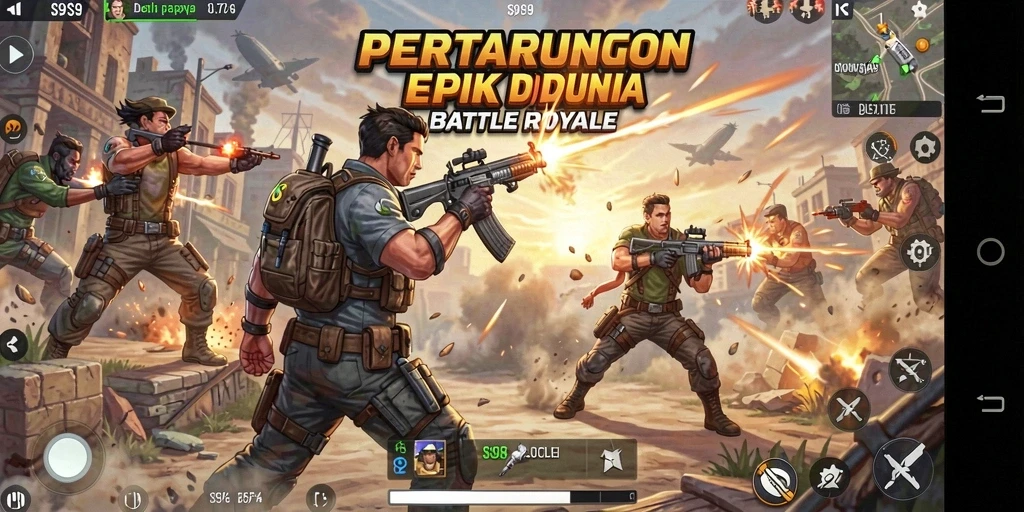 Tampilan gameplay menarik dalam S9S9 saat bertarung untuk bertahan hidup.