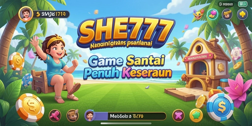Tampilan gameplay <strong>SHE777</strong> yang penuh warna dan ceria.