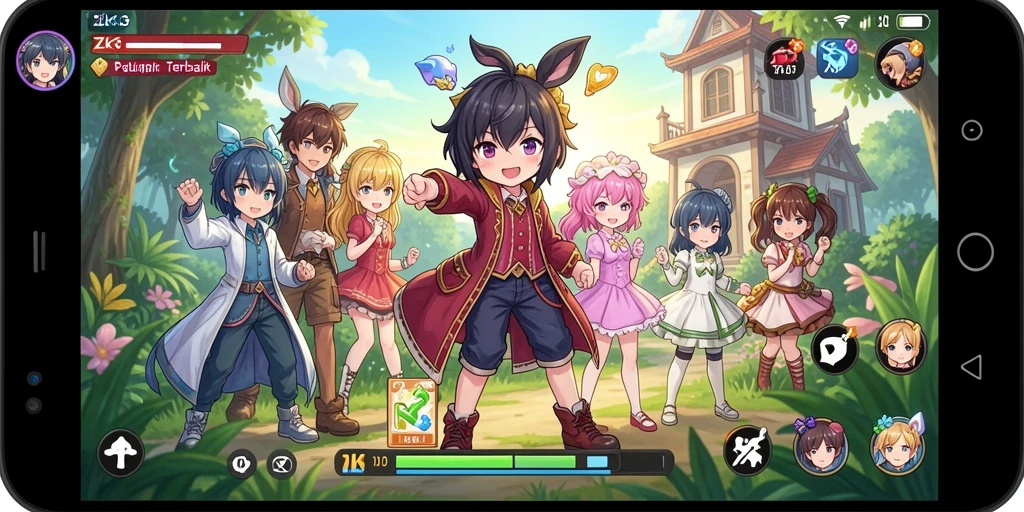 Gameplay ZK3 dengan karakter anime yang penuh aksi.